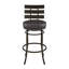 Tabouret de bar pivotant avec finition, similicuir brun, rotation à 360 degrés, support de poids de 250 lb, tissu doux facile à nettoyer, installation simple