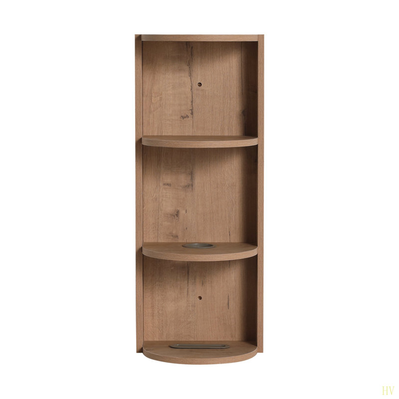 12" Bathroom Wall-Mounted Storage Rack, Float Mounting Design(KD-Packing), Imitative Oak