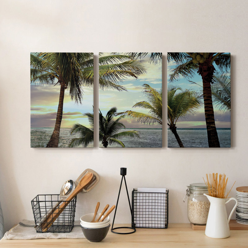 «Honduras Sunset» - Toile tendue avec châssis de qualité supérieure - Prêt à être accroché, H 18 po x l 36 po x P 1 po