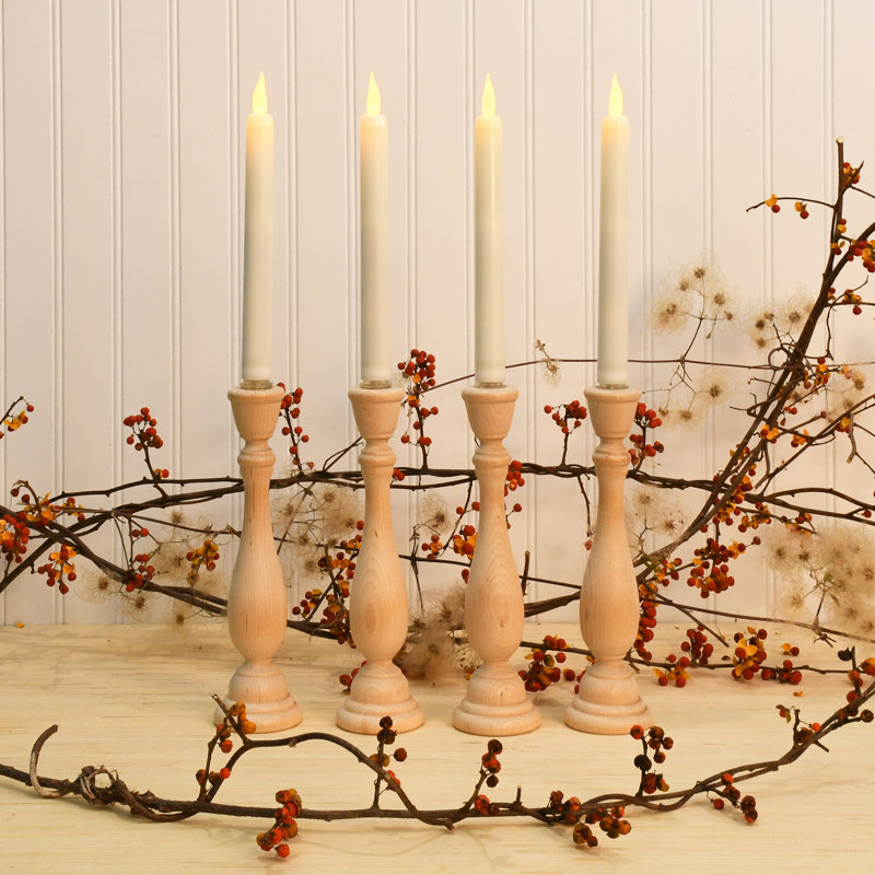 Soft White Battery Operated Taper Candles - 4 Count