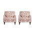Upholstered Rococo Orange Nailhead Trim Accent Chair with Throw Pillow and Solid Wood Legs (Set of 2)