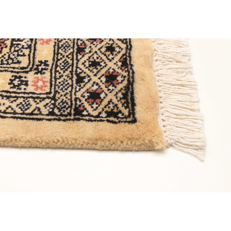 Tapis unique en laine noué à la main Bokhara 4 pi 8 po x 6 pi 10 po Peshawar