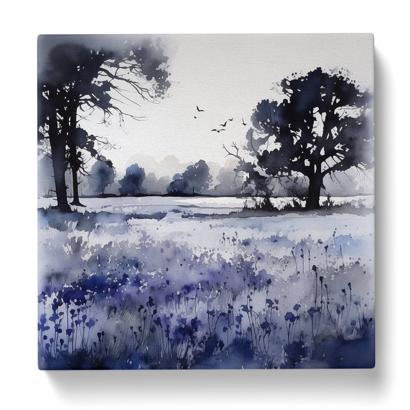 Bluebell Field Ink Wash No.2 - Print, 50cm H x 50cm W x 3cm D