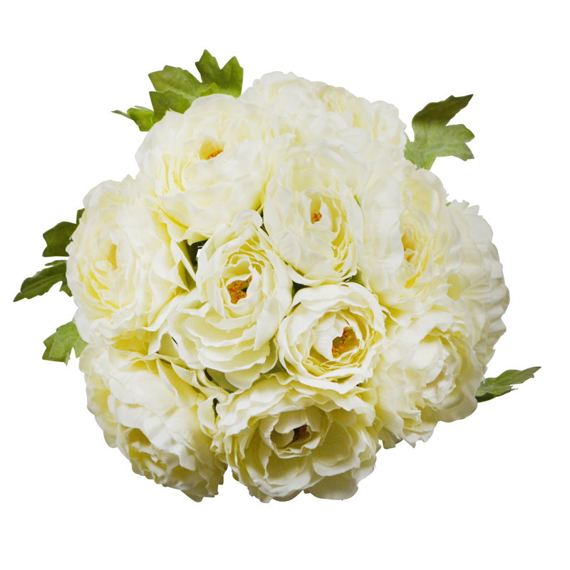 11" Ranunculus Centerpiece Bouquet, Cream
