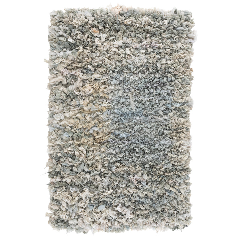 Orris Shag Hand Loomed Performance Solid Color Rug, Rectangle 5' x 8'