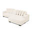 Canapé-lit convertible en L beige à 3 places revêtu de velours côtelé avec structure en bois massif, modulaire confortable et modulaire à assembler pour une installation facile-1303785034