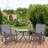 3 Piece Outdoor Glider Chair - . Gray 2 Patio Rocking Swing Chairs With Breathable Sling. Glass Tabletop For Spaces. Suitable Backyard, Garden And Porch. Steel Frame Backyard Table Chairs, Gray,