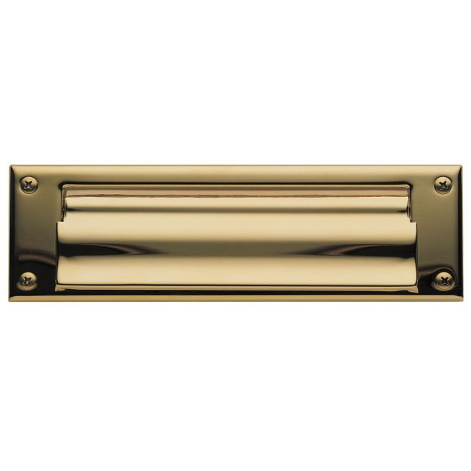 10 in x 3 in Brass Mail Slot, Gold