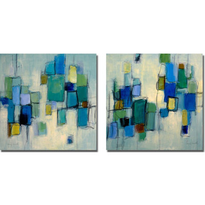 « Bayside I & II » par Lanie Loreth-ensemble de 2 reproductions d’art sur toile tendue