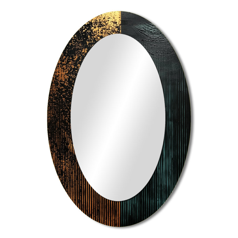 Décoration géométrique géométrique Essential Forms VII - Miroir mural ovale doré, 36 po x 24 po