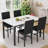5-Piece Dining Table Set with 4 Velvet Uphosltered Dining Chairs, Rectangular  Faux Marble Kitchen Table Set, Modern Dining Table and Chairs Set for Kitchen, Dining Room,  Space-Saving-1302089286