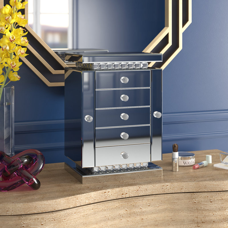 Glass Jewelry Box + Drawers