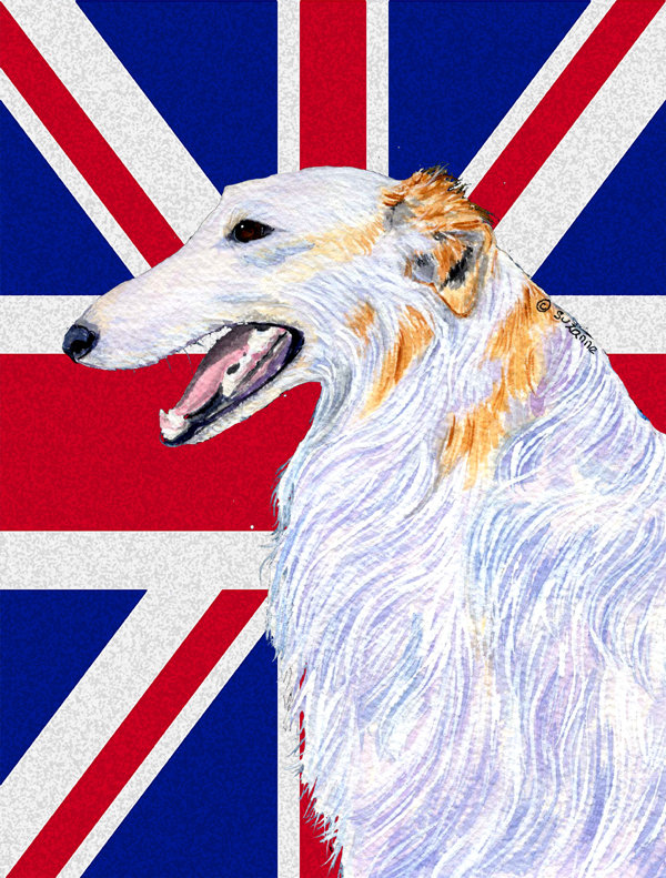Drapeau de jardin 2 côtés english union jack, Barzoï