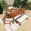 Ensemble de salle à manger de patio 6 pièces avec coussins amovibles et trou pour parasol 6 pièces-2120628336