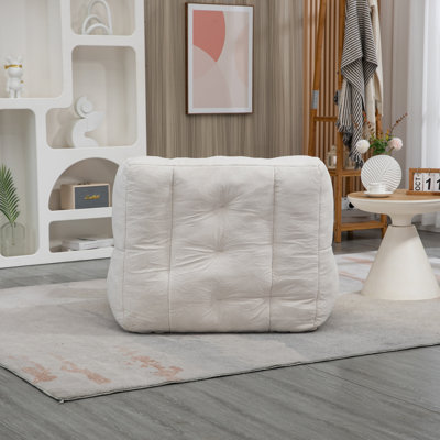 Fauteuil à billes Fluffy, fauteuil à billes confortable pour adultes et enfants, fauteuil moelleux avec mousse à mémoire de forme et repose-pieds