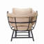 Fauteuil à œufs de luxe moderne Sunnydaze - structure en acier thermolaqué avec coussin en polyester et auvent rétractable - taupe