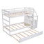 Lit superposé Twintwin avec lit gigogne et 3 escaliers de rangement blancs-524072426