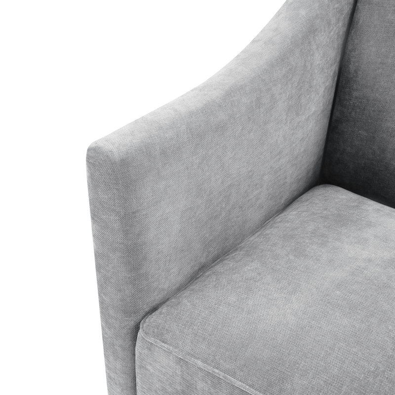 Chaise d'appoint moderne en chenille, fauteuil gris compact pour un usage domestique