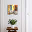 Key box, Opens to the right, 30x30x5, Black, Colorful courtyard with oranges, 