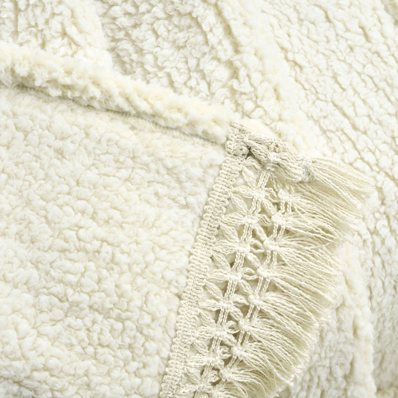 Reyna Tassel Fringe Throw, Ivory