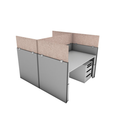 Cubicle Wall Panel Extender with Standard Brackets