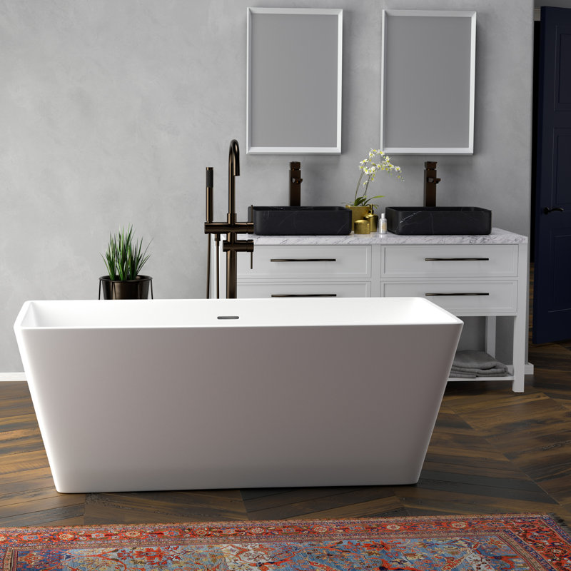 59'' x 26.75'' Soaking Resin Bathtub, White