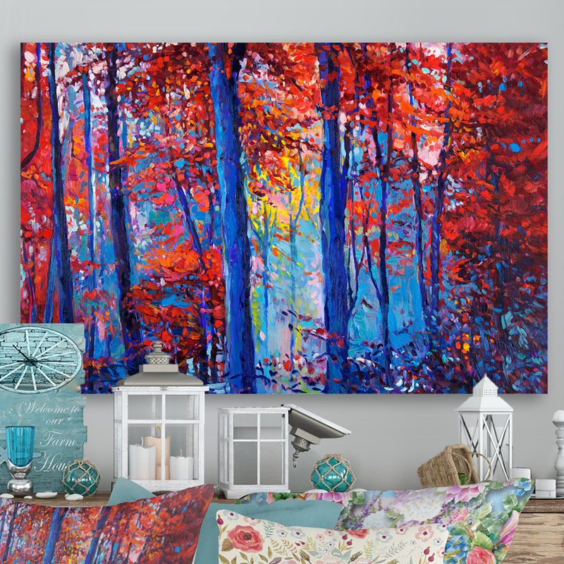 Paysage d'automne - reproduction de cadre photo sur toile, H 8 po x l 12 po x P 1 po, Toile tendue