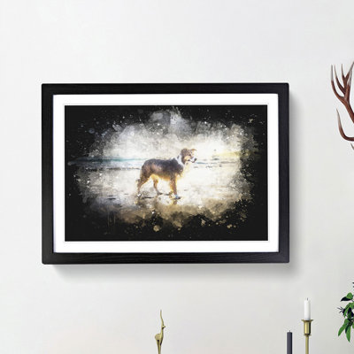 Border Collie Dog at the Beach - Picture Frame Painting Print