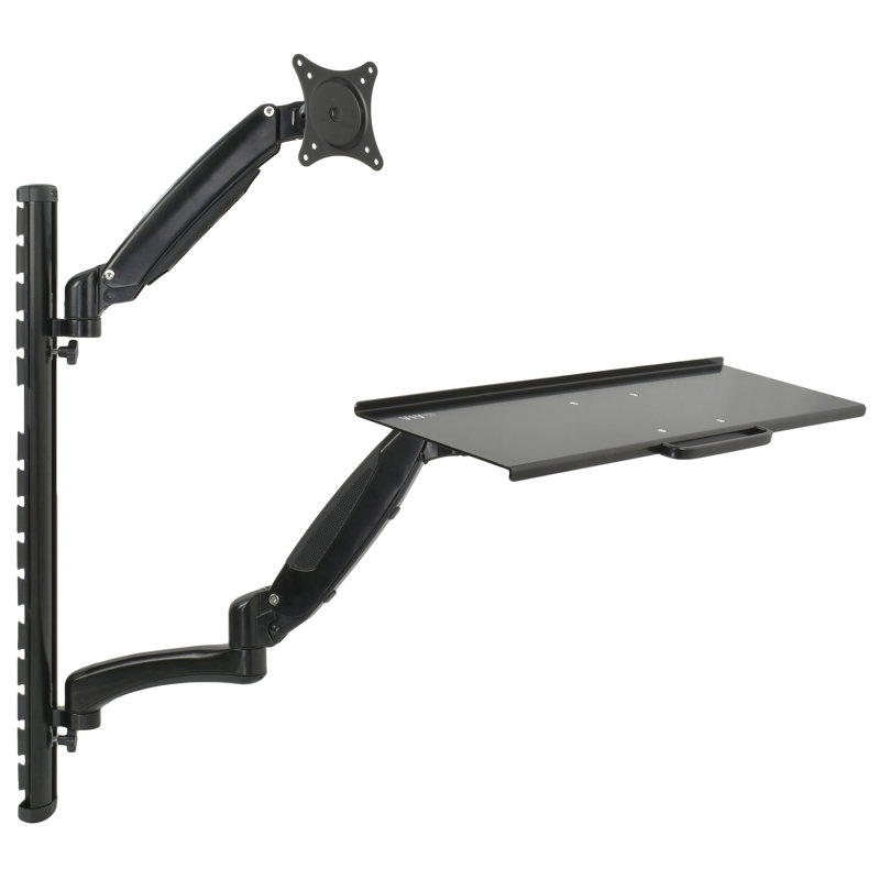 Sit to Stand Single Monitor Wall Mount Workstation