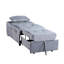 Chaise convertible avec lit escamotable et rangement, velours gris, fabrication en bois massif, banc de rangement réglable et moderne, tissu, bois, siège, coussin lombaire pour la détente-748565012