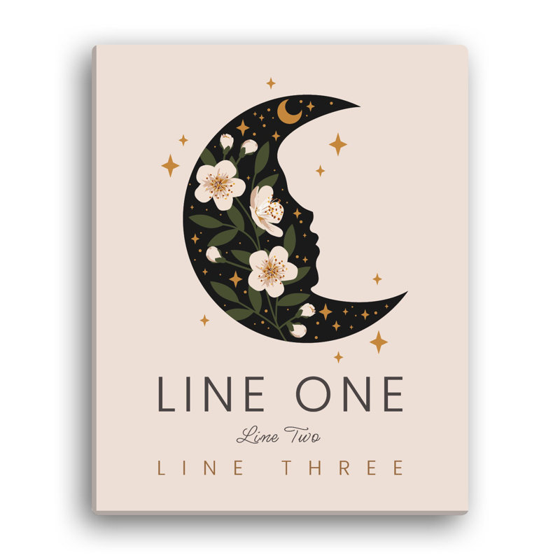 Toile florale lune, 8" H x 10" W, Yes