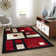 Tapis noir / rouge en laine touffeté à la main Ayano