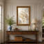 Art sur toile, vases en verre avec tourbillons dorés sur fond crème-316392592