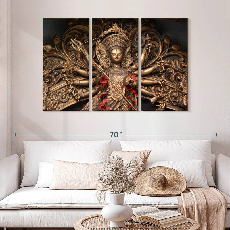 Adella Durga Puja, 32" H x 50" W
