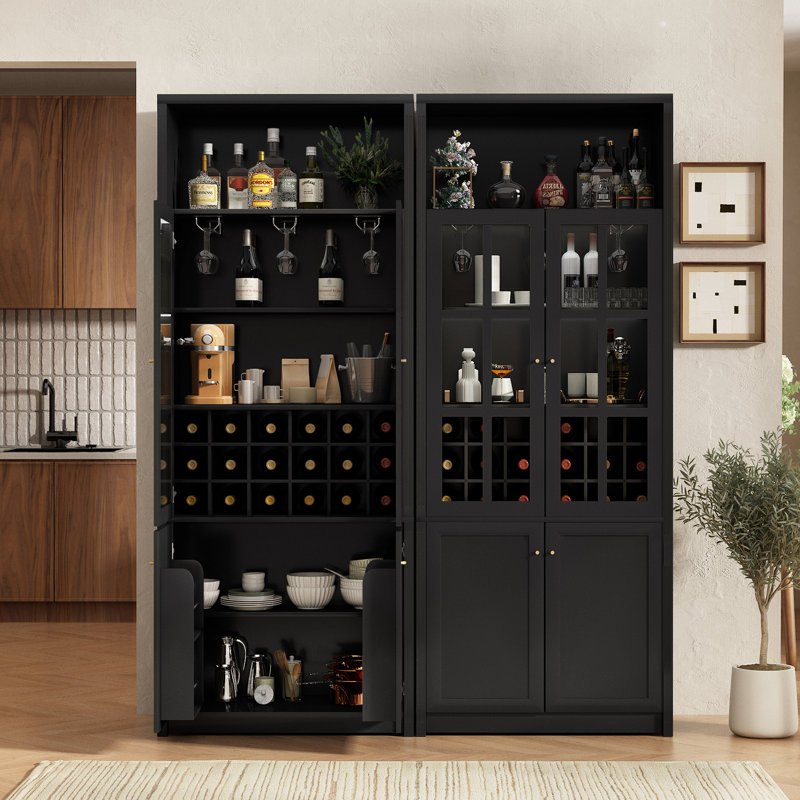 Grande armoire à vin 78,7 po Desmond, Noir