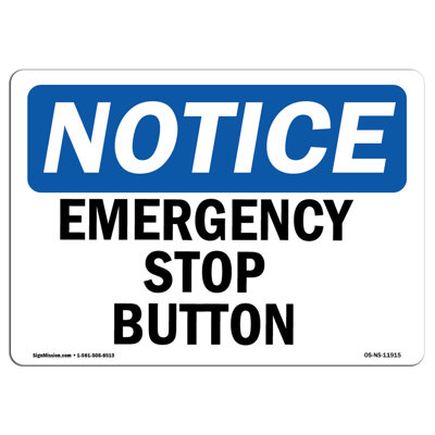 Emergency Stop Button Sign