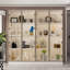 Vitrine à 4 portes en verre avec lumière DEL ajustable Ouimé-99314902