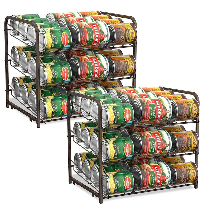 Organisateur de boîtes empilables pour comptoir de cuisine 72 canettes, Bronze