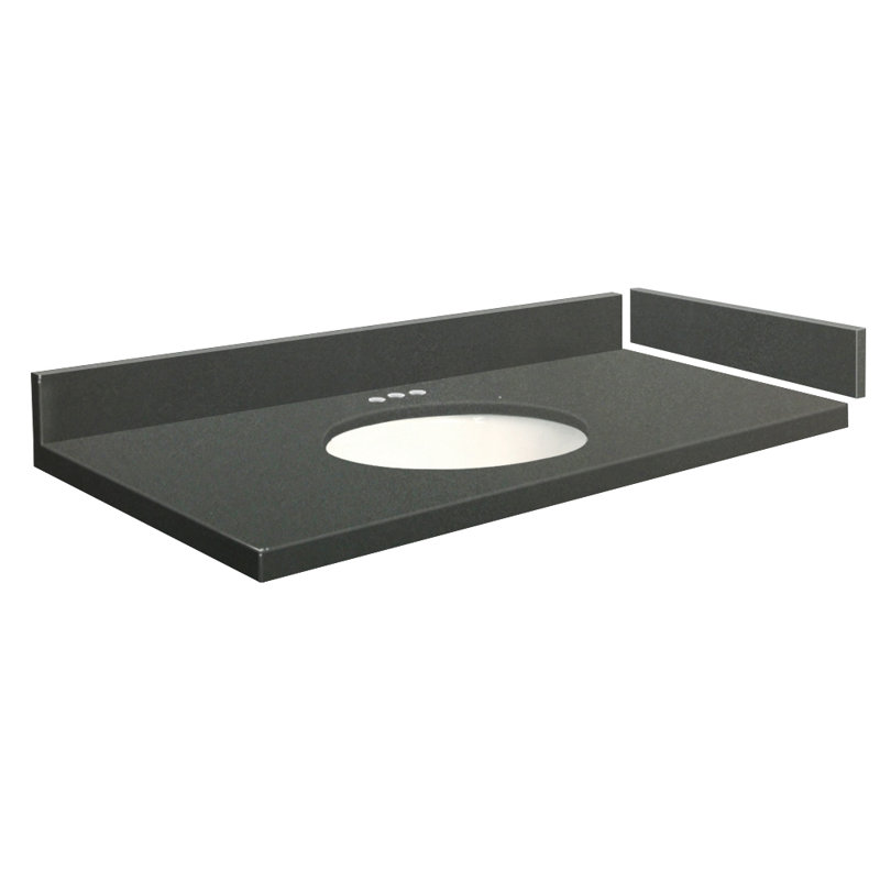 Plateau de meuble-lavabo simple 25,5 po Madison, 4" centres, Gris urbain