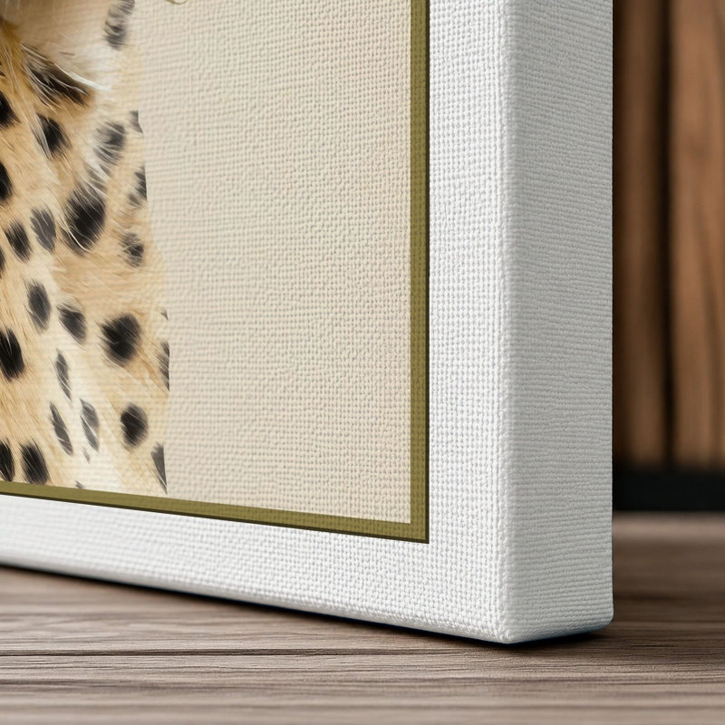 Dignified Cheetah Boho - Wrapped Canvas, 24x16 - 61.0 x 40.6 cm, White Border