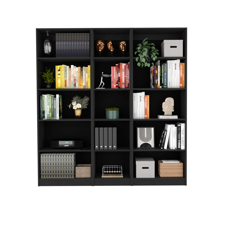 Salon élégant avec 3 bibliothèques - 11,7 po Largeur, matériau de rangement élégant Chic Choice