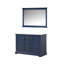 Meuble-lavabo double gris foncé l 48 po x P 22 po, comptoir en quartz blanc et miroir de 46 po-383000151