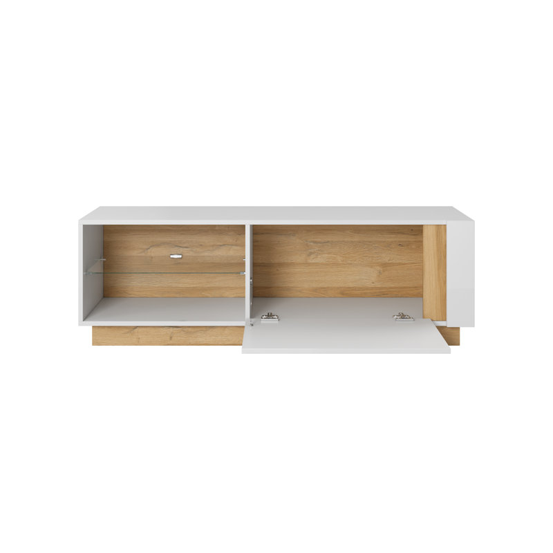 Janahi Unfinished TV Stand for TVs up to 60", White Gloss