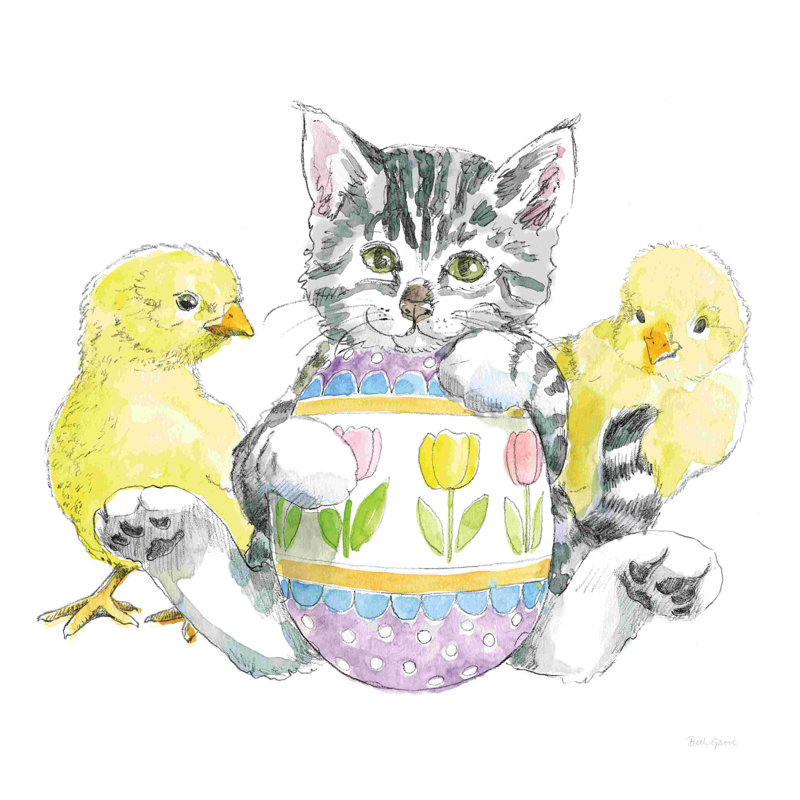 " Easter Kitties V " by Beth Grove, 30" H x 30" W