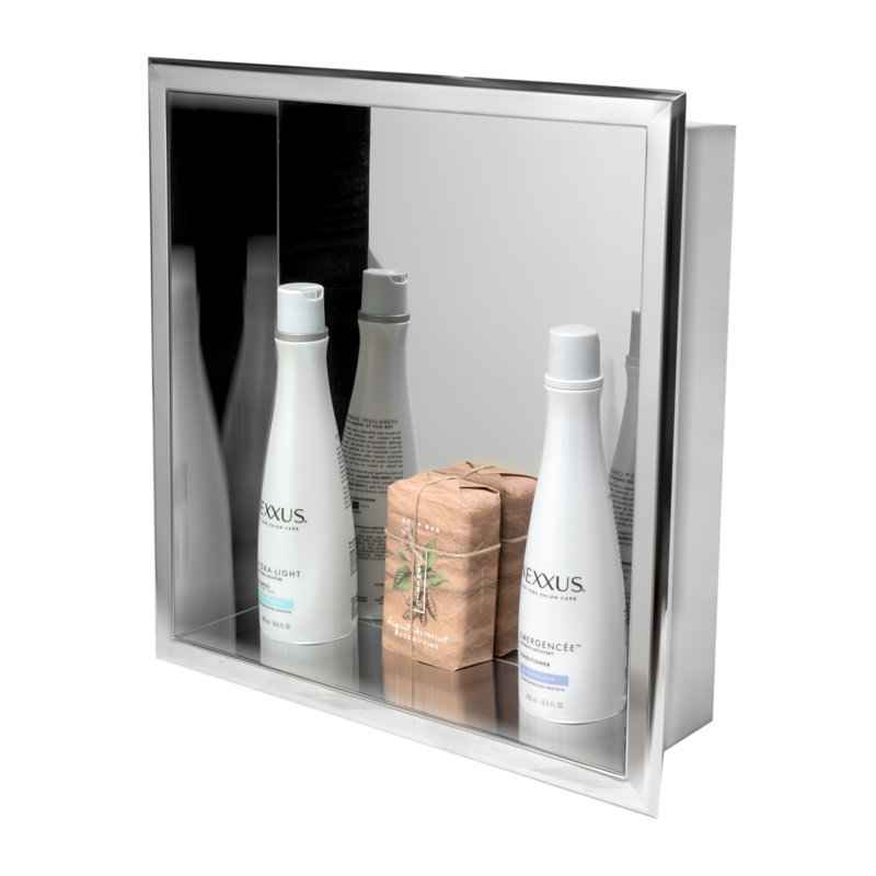 Square Stainless Steel Single Shower Niche, Polished Stainless Steel