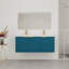 Meuble-lavabo mural 48 po avec lavabo double en résine et 3 portes à fermeture en douceur, emballage KD-506939997