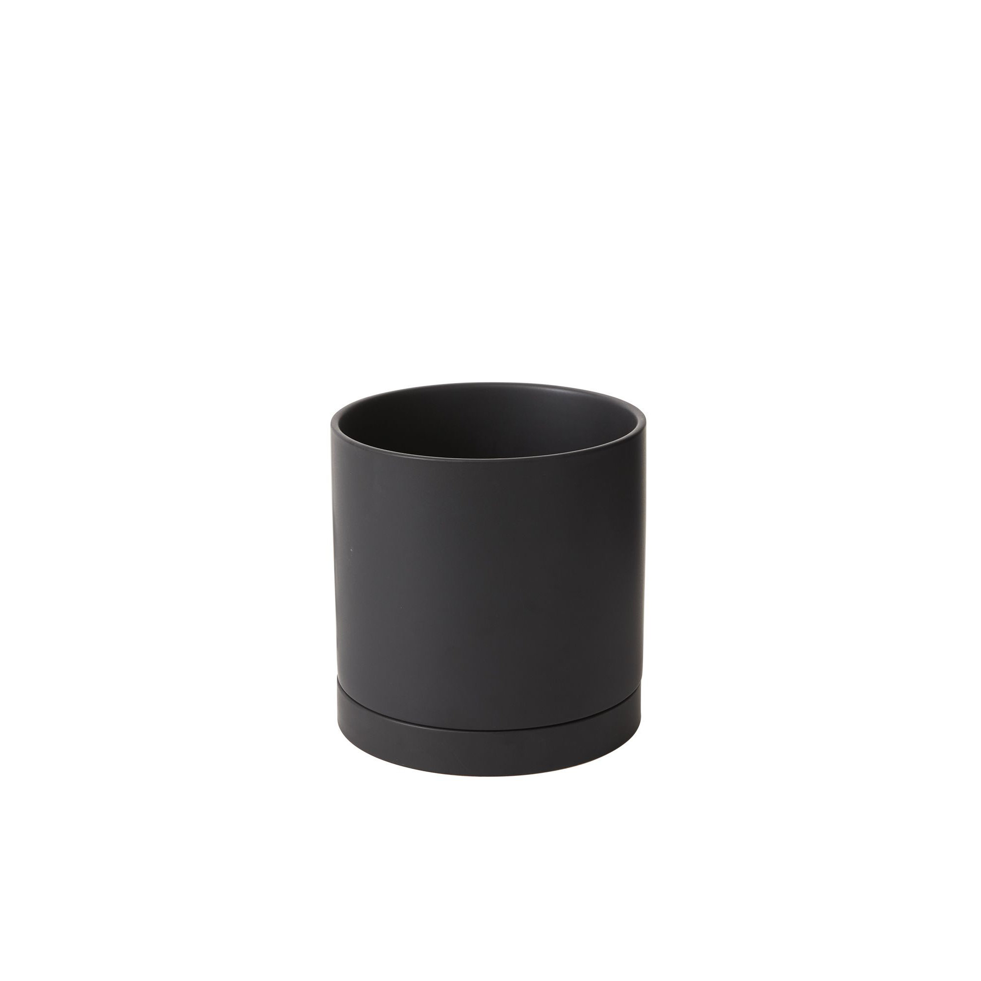 Carlotta Ceramic Pot Planter, 8" H x 8" W x 8" D, Black