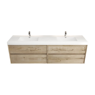83.4'' Double Bathroom Vanity with Plastic Top