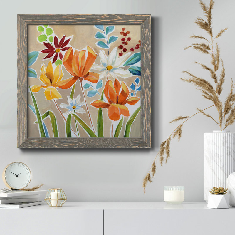 Cadre photo sur toile Pumpkin Patch, H 27,5 po x l 27,5 po x P 1,5 po, Encadré gris