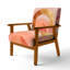 Chaise rembourrée abstraite moderne transitionnelle - contemporain Flow I - fauteuil Arcs II rose et doré-408372549